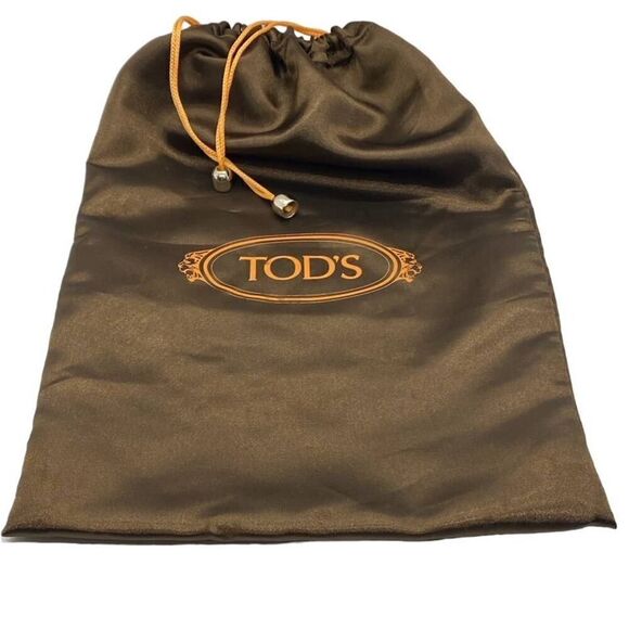 Tods Dee Flats 37.5 Black Leather Round Toe Buckle Ballet Style Silver Metallic - Picture 12 of 12